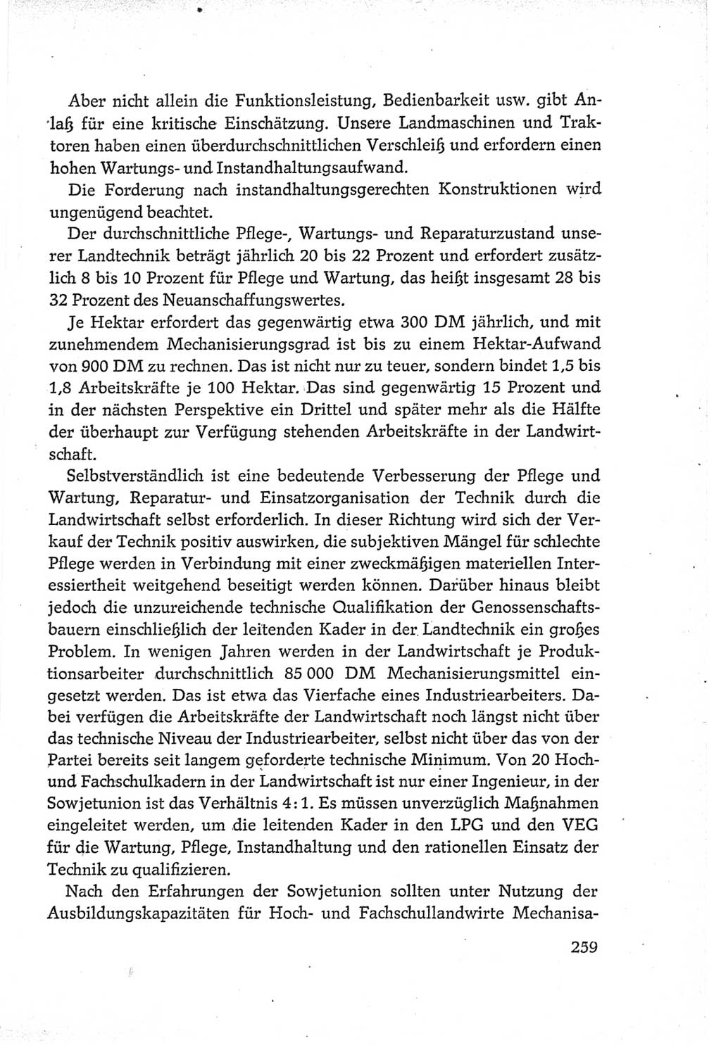 Protokoll der Verhandlungen des Ⅵ. Parteitages der Sozialistischen Einheitspartei Deutschlands (SED) [Deutsche Demokratische Republik (DDR)] 1963, Band Ⅲ, Seite 259 (Prot. Verh. Ⅵ. PT SED DDR 1963, Bd. Ⅲ, S. 259)