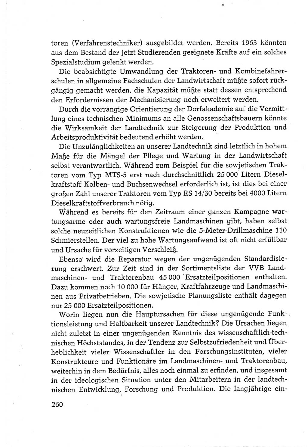 Protokoll der Verhandlungen des Ⅵ. Parteitages der Sozialistischen Einheitspartei Deutschlands (SED) [Deutsche Demokratische Republik (DDR)] 1963, Band Ⅲ, Seite 260 (Prot. Verh. Ⅵ. PT SED DDR 1963, Bd. Ⅲ, S. 260)