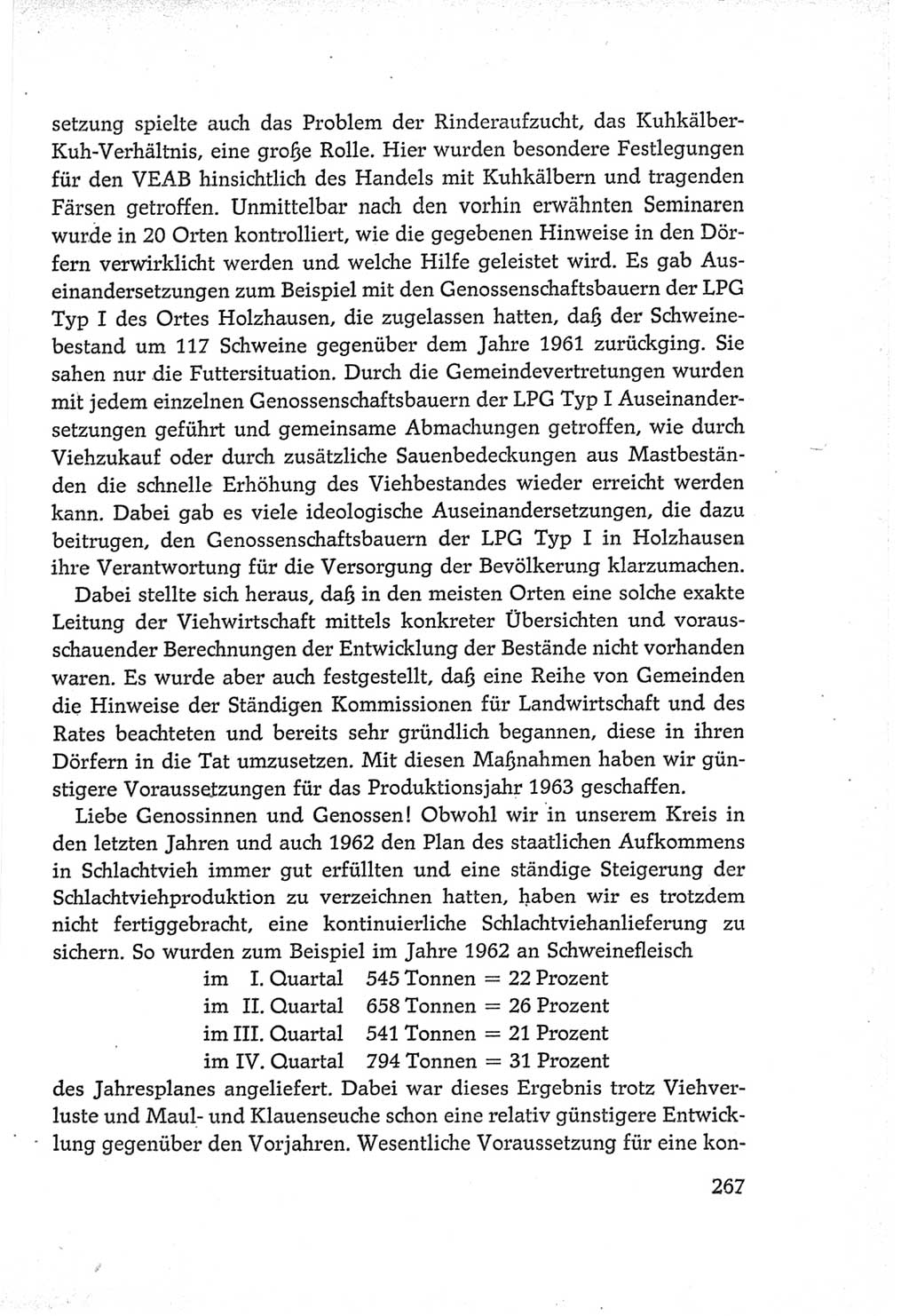 Protokoll der Verhandlungen des Ⅵ. Parteitages der Sozialistischen Einheitspartei Deutschlands (SED) [Deutsche Demokratische Republik (DDR)] 1963, Band Ⅲ, Seite 267 (Prot. Verh. Ⅵ. PT SED DDR 1963, Bd. Ⅲ, S. 267)