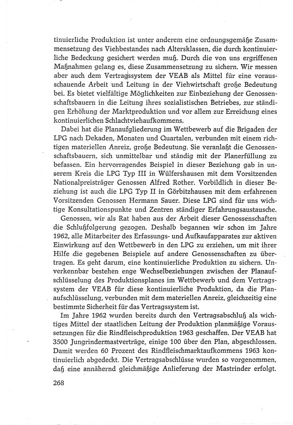 Protokoll der Verhandlungen des Ⅵ. Parteitages der Sozialistischen Einheitspartei Deutschlands (SED) [Deutsche Demokratische Republik (DDR)] 1963, Band Ⅲ, Seite 268 (Prot. Verh. Ⅵ. PT SED DDR 1963, Bd. Ⅲ, S. 268)