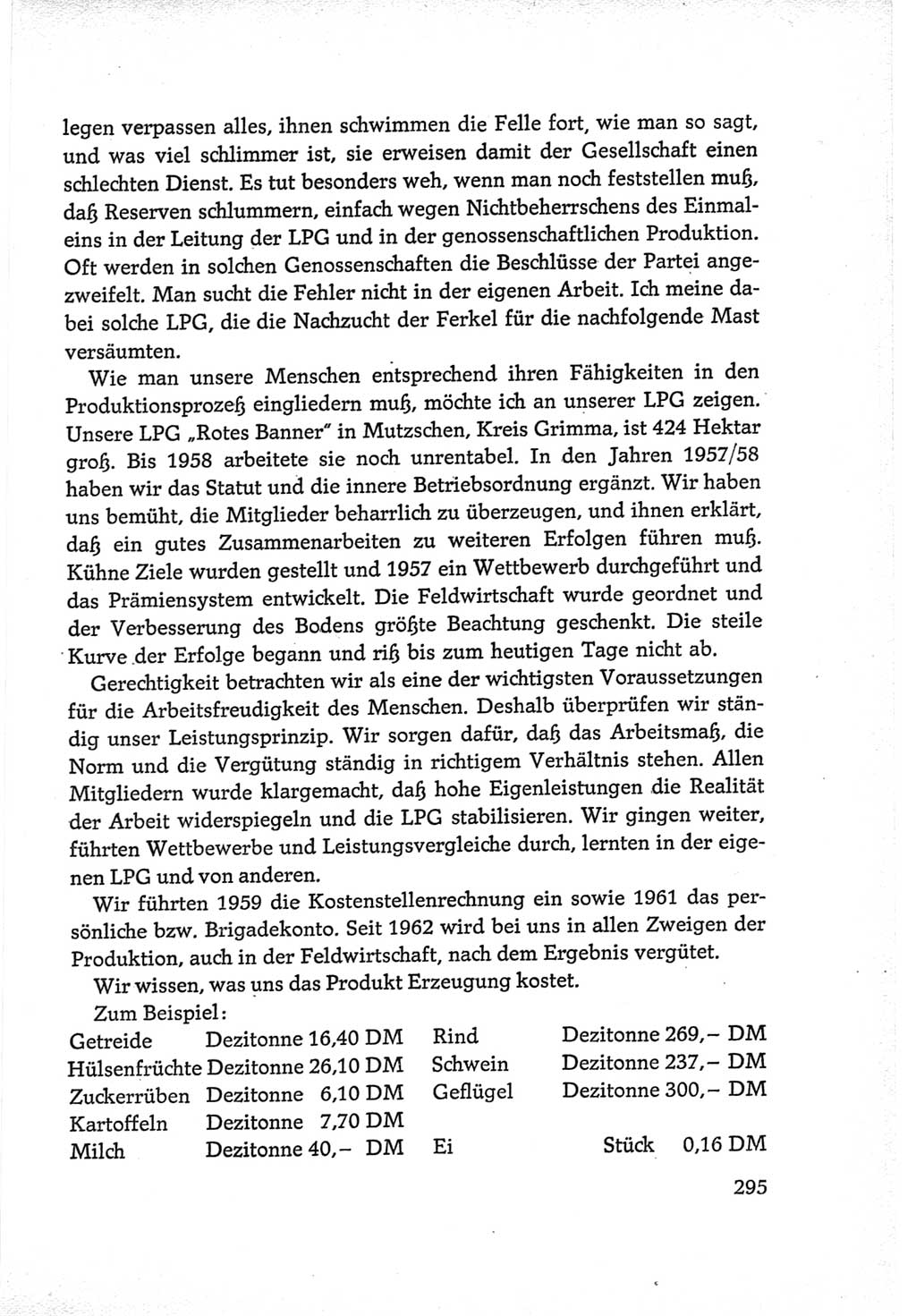 Protokoll der Verhandlungen des Ⅵ. Parteitages der Sozialistischen Einheitspartei Deutschlands (SED) [Deutsche Demokratische Republik (DDR)] 1963, Band Ⅲ, Seite 295 (Prot. Verh. Ⅵ. PT SED DDR 1963, Bd. Ⅲ, S. 295)