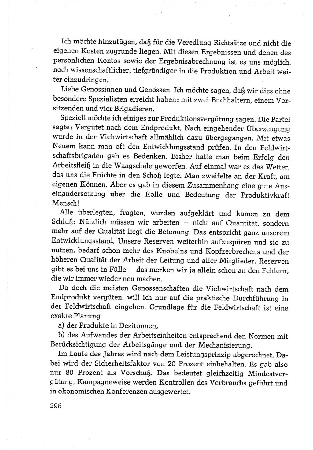 Protokoll der Verhandlungen des Ⅵ. Parteitages der Sozialistischen Einheitspartei Deutschlands (SED) [Deutsche Demokratische Republik (DDR)] 1963, Band Ⅲ, Seite 296 (Prot. Verh. Ⅵ. PT SED DDR 1963, Bd. Ⅲ, S. 296)