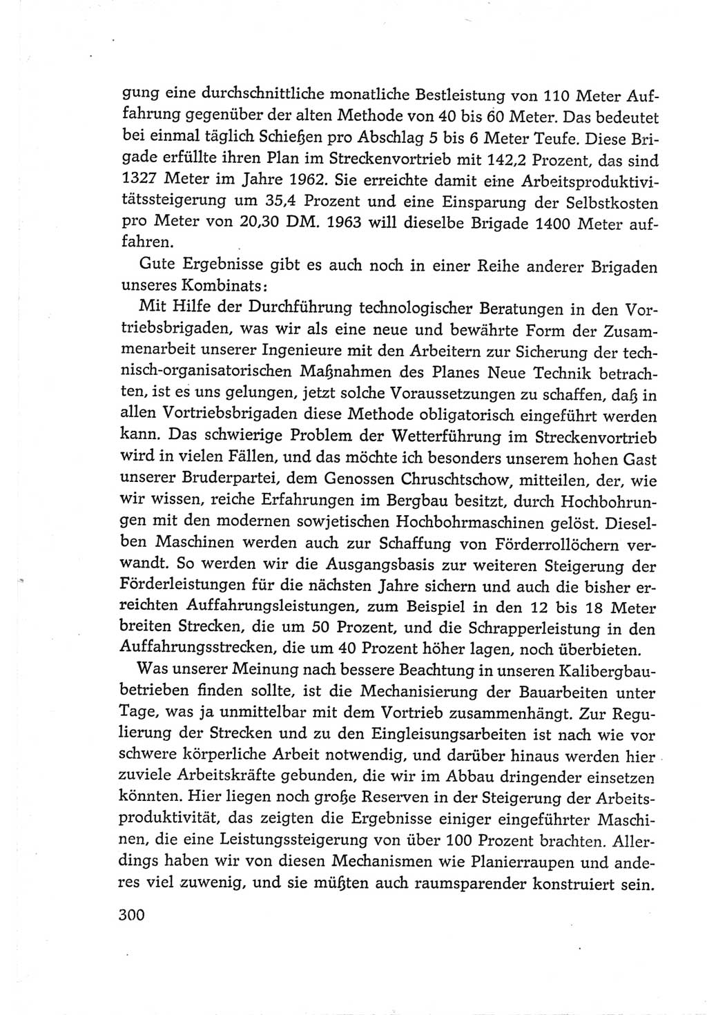 Protokoll der Verhandlungen des Ⅵ. Parteitages der Sozialistischen Einheitspartei Deutschlands (SED) [Deutsche Demokratische Republik (DDR)] 1963, Band Ⅲ, Seite 300 (Prot. Verh. Ⅵ. PT SED DDR 1963, Bd. Ⅲ, S. 300)