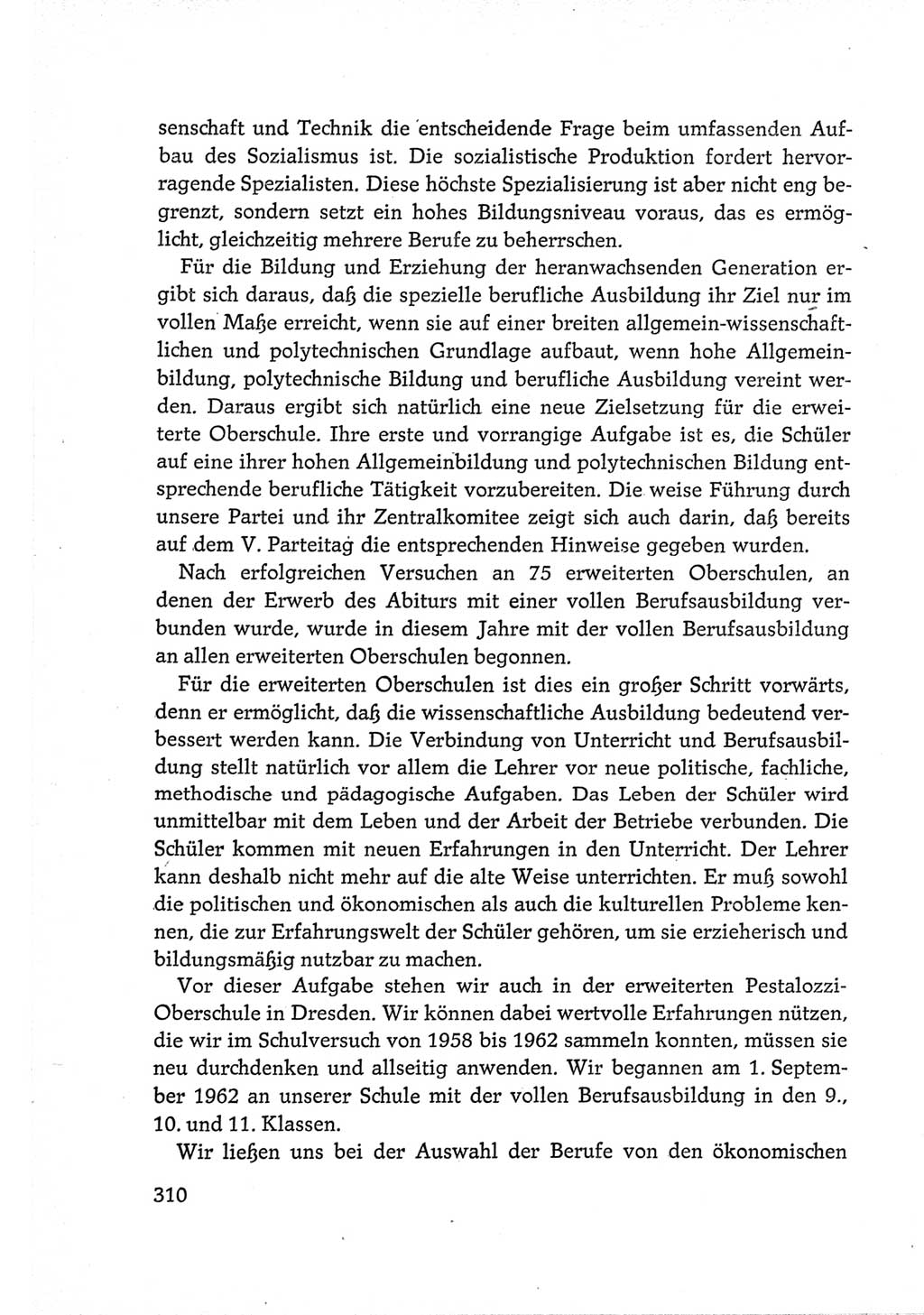 Protokoll der Verhandlungen des Ⅵ. Parteitages der Sozialistischen Einheitspartei Deutschlands (SED) [Deutsche Demokratische Republik (DDR)] 1963, Band Ⅲ, Seite 310 (Prot. Verh. Ⅵ. PT SED DDR 1963, Bd. Ⅲ, S. 310)