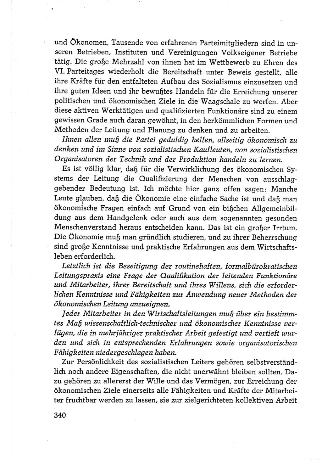 Protokoll der Verhandlungen des Ⅵ. Parteitages der Sozialistischen Einheitspartei Deutschlands (SED) [Deutsche Demokratische Republik (DDR)] 1963, Band Ⅲ, Seite 340 (Prot. Verh. Ⅵ. PT SED DDR 1963, Bd. Ⅲ, S. 340)