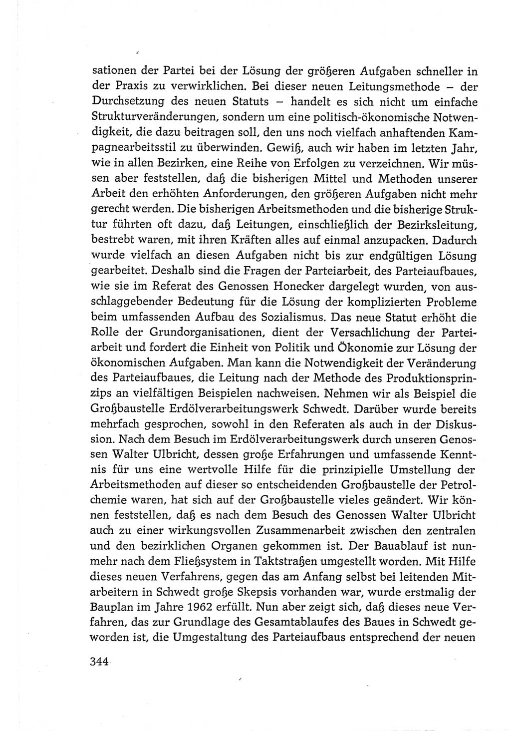 Protokoll der Verhandlungen des Ⅵ. Parteitages der Sozialistischen Einheitspartei Deutschlands (SED) [Deutsche Demokratische Republik (DDR)] 1963, Band Ⅲ, Seite 344 (Prot. Verh. Ⅵ. PT SED DDR 1963, Bd. Ⅲ, S. 344)