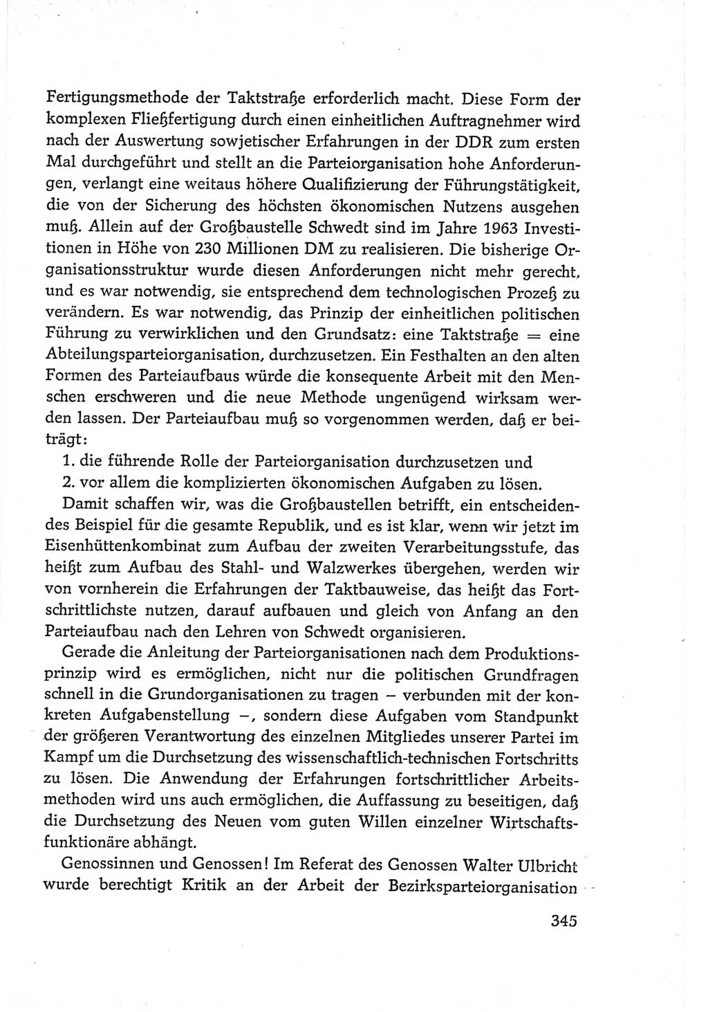 Protokoll der Verhandlungen des Ⅵ. Parteitages der Sozialistischen Einheitspartei Deutschlands (SED) [Deutsche Demokratische Republik (DDR)] 1963, Band Ⅲ, Seite 345 (Prot. Verh. Ⅵ. PT SED DDR 1963, Bd. Ⅲ, S. 345)