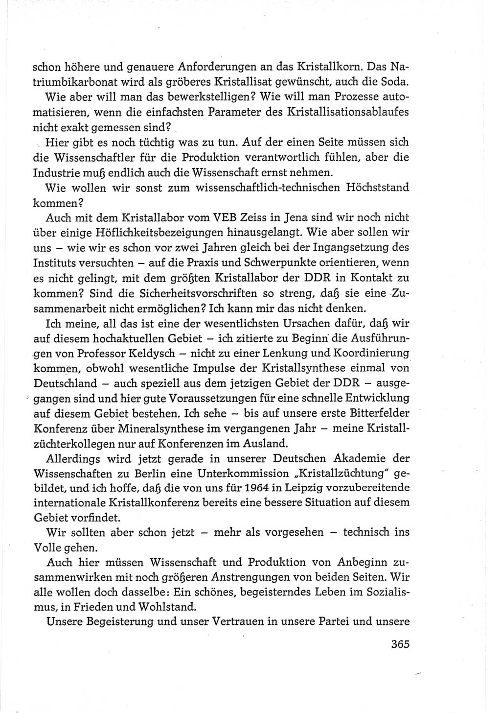 Protokoll der Verhandlungen des Ⅵ. Parteitages der Sozialistischen Einheitspartei Deutschlands (SED) [Deutsche Demokratische Republik (DDR)] 1963, Band Ⅲ, Seite 365 (Prot. Verh. Ⅵ. PT SED DDR 1963, Bd. Ⅲ, S. 365)