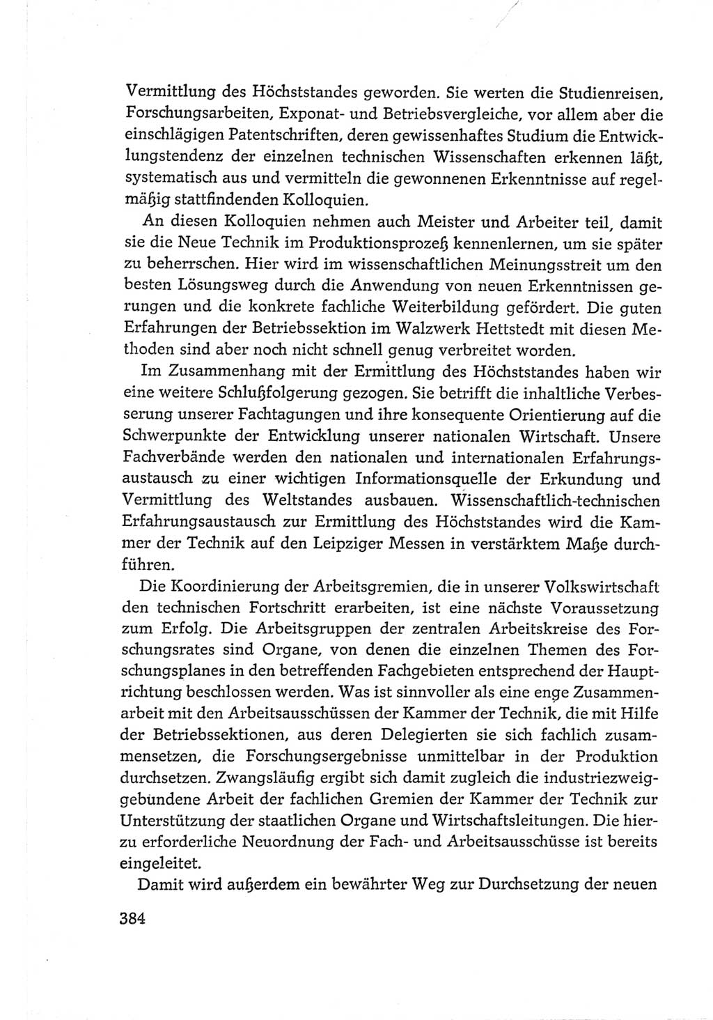 Protokoll der Verhandlungen des Ⅵ. Parteitages der Sozialistischen Einheitspartei Deutschlands (SED) [Deutsche Demokratische Republik (DDR)] 1963, Band Ⅲ, Seite 384 (Prot. Verh. Ⅵ. PT SED DDR 1963, Bd. Ⅲ, S. 384)