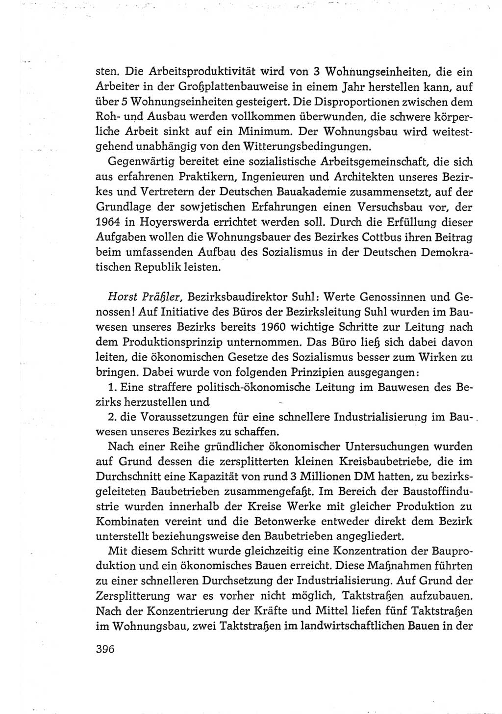 Protokoll der Verhandlungen des Ⅵ. Parteitages der Sozialistischen Einheitspartei Deutschlands (SED) [Deutsche Demokratische Republik (DDR)] 1963, Band Ⅲ, Seite 396 (Prot. Verh. Ⅵ. PT SED DDR 1963, Bd. Ⅲ, S. 396)