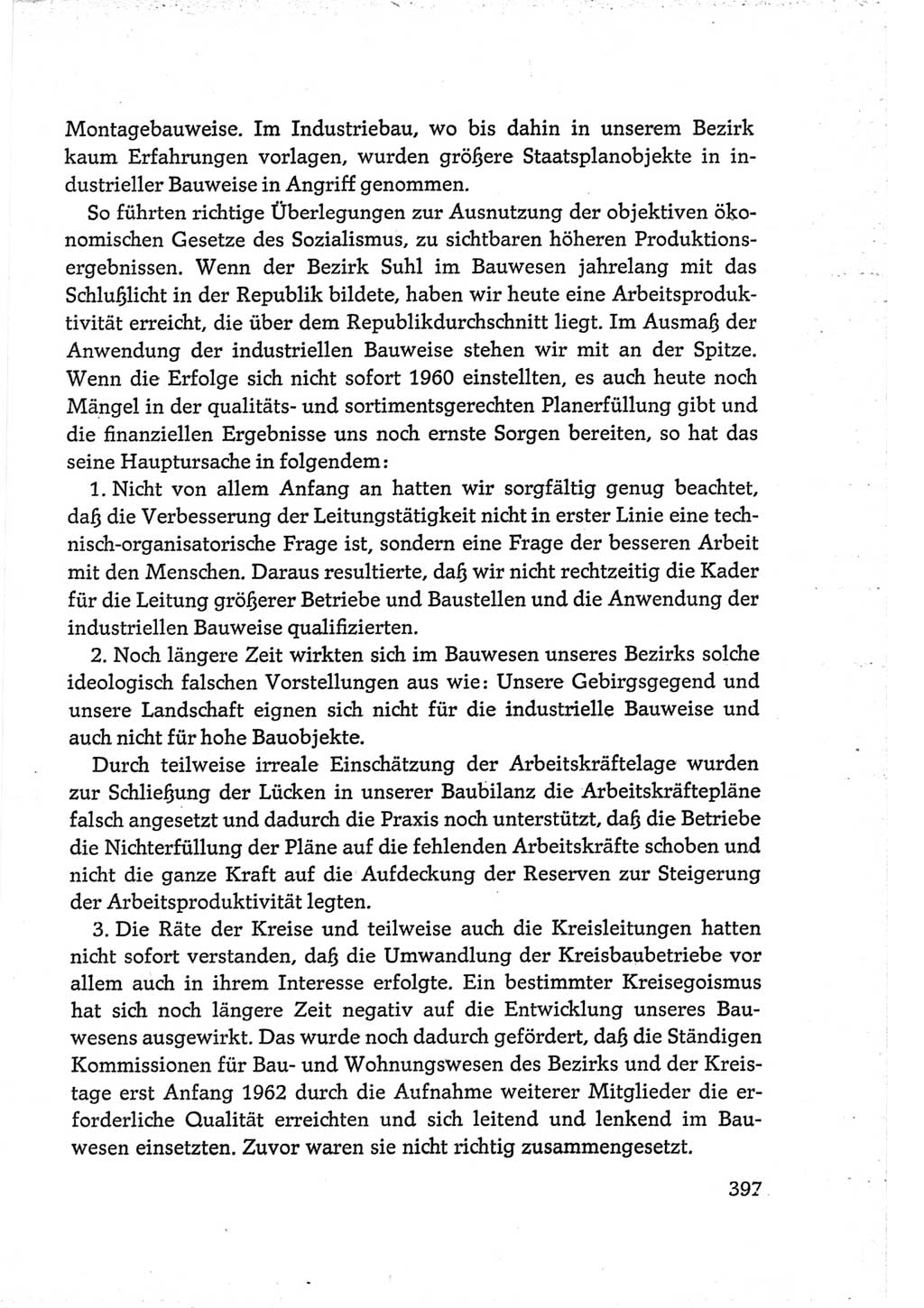 Protokoll der Verhandlungen des Ⅵ. Parteitages der Sozialistischen Einheitspartei Deutschlands (SED) [Deutsche Demokratische Republik (DDR)] 1963, Band Ⅲ, Seite 397 (Prot. Verh. Ⅵ. PT SED DDR 1963, Bd. Ⅲ, S. 397)