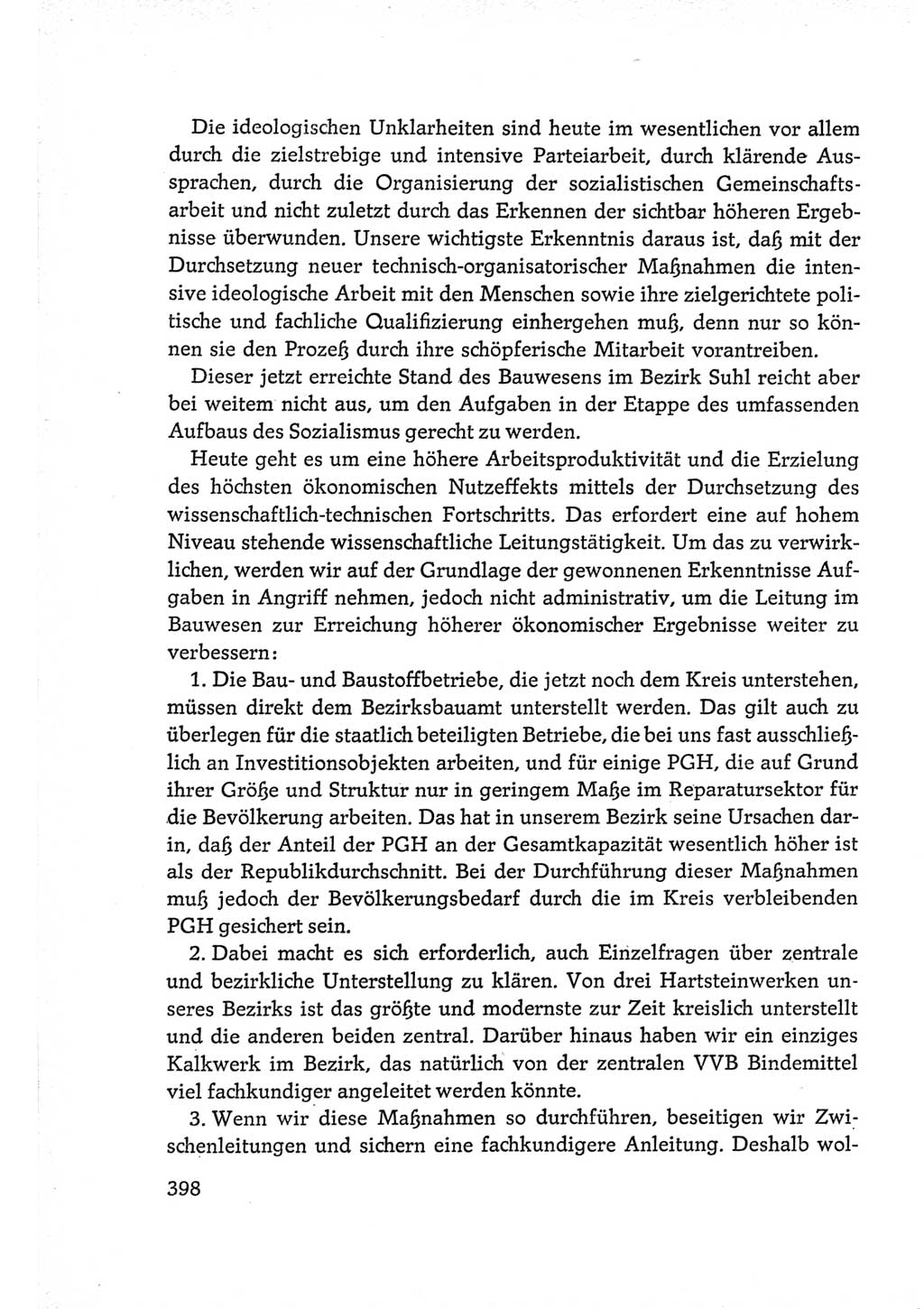Protokoll der Verhandlungen des Ⅵ. Parteitages der Sozialistischen Einheitspartei Deutschlands (SED) [Deutsche Demokratische Republik (DDR)] 1963, Band Ⅲ, Seite 398 (Prot. Verh. Ⅵ. PT SED DDR 1963, Bd. Ⅲ, S. 398)