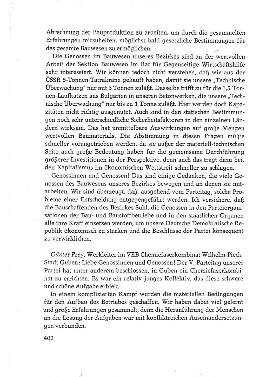 Protokoll der Verhandlungen des Ⅵ. Parteitages der Sozialistischen Einheitspartei Deutschlands (SED) [Deutsche Demokratische Republik (DDR)] 1963, Band Ⅲ, Seite 402 (Prot. Verh. Ⅵ. PT SED DDR 1963, Bd. Ⅲ, S. 402)