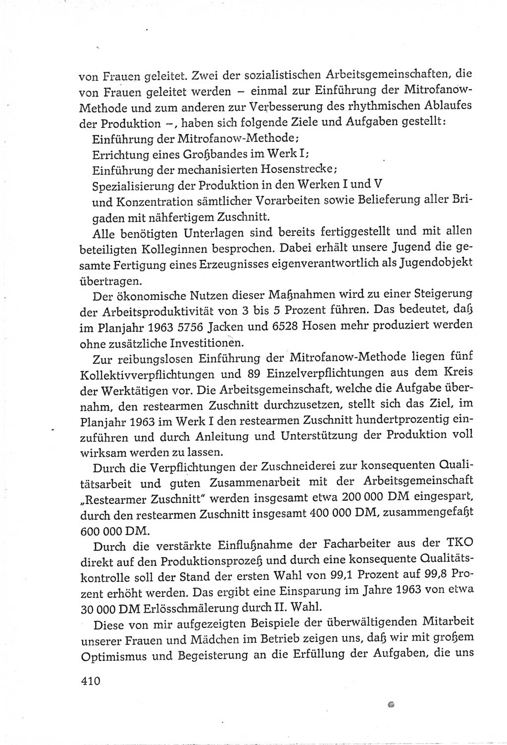 Protokoll der Verhandlungen des Ⅵ. Parteitages der Sozialistischen Einheitspartei Deutschlands (SED) [Deutsche Demokratische Republik (DDR)] 1963, Band Ⅲ, Seite 410 (Prot. Verh. Ⅵ. PT SED DDR 1963, Bd. Ⅲ, S. 410)