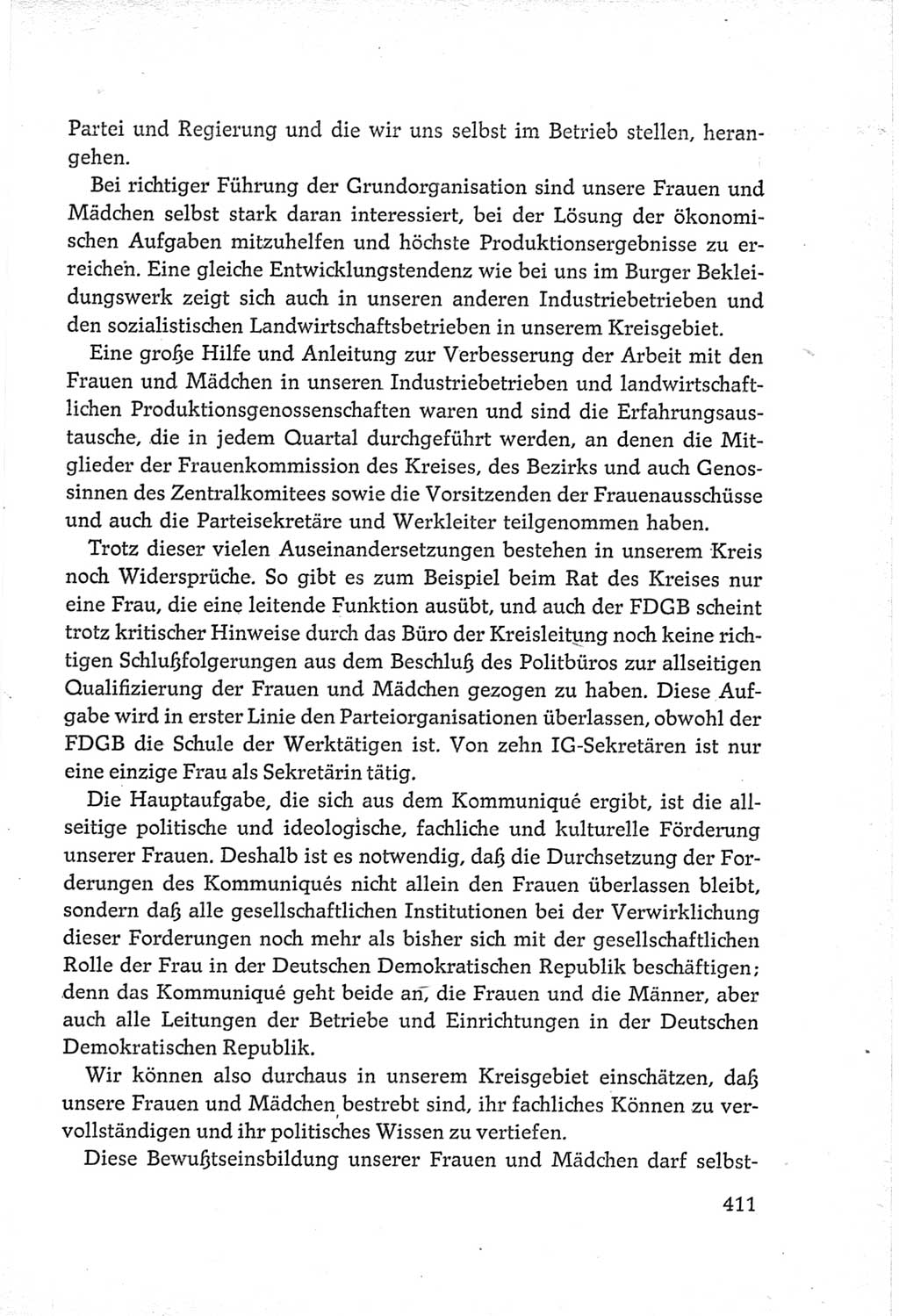 Protokoll der Verhandlungen des Ⅵ. Parteitages der Sozialistischen Einheitspartei Deutschlands (SED) [Deutsche Demokratische Republik (DDR)] 1963, Band Ⅲ, Seite 411 (Prot. Verh. Ⅵ. PT SED DDR 1963, Bd. Ⅲ, S. 411)