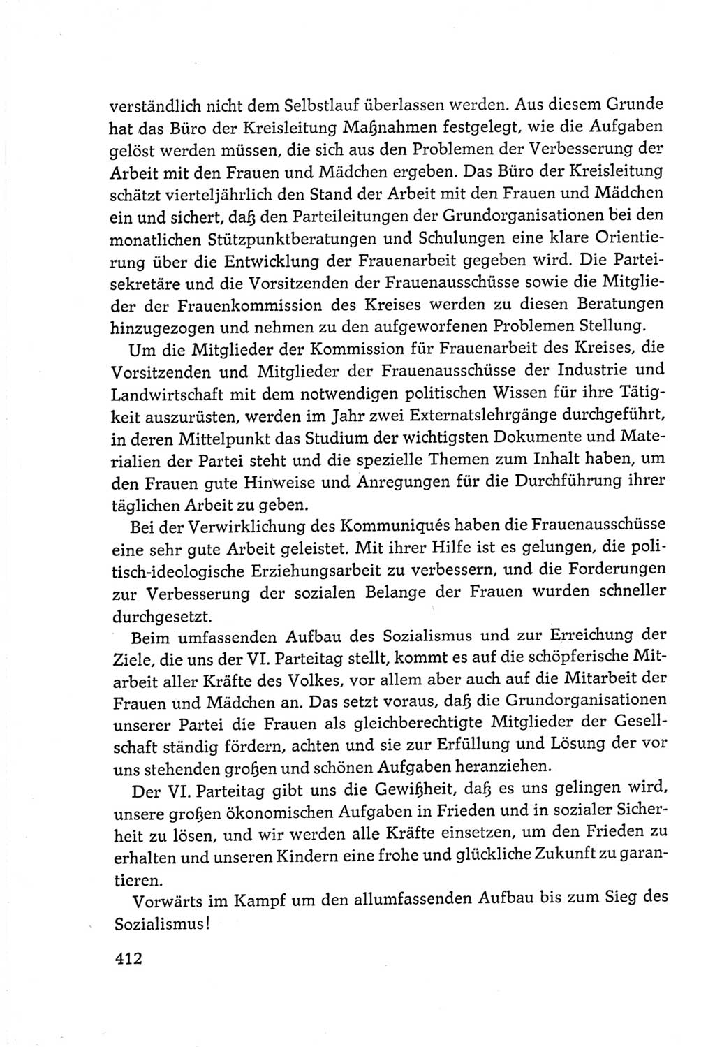 Protokoll der Verhandlungen des Ⅵ. Parteitages der Sozialistischen Einheitspartei Deutschlands (SED) [Deutsche Demokratische Republik (DDR)] 1963, Band Ⅲ, Seite 412 (Prot. Verh. Ⅵ. PT SED DDR 1963, Bd. Ⅲ, S. 412)
