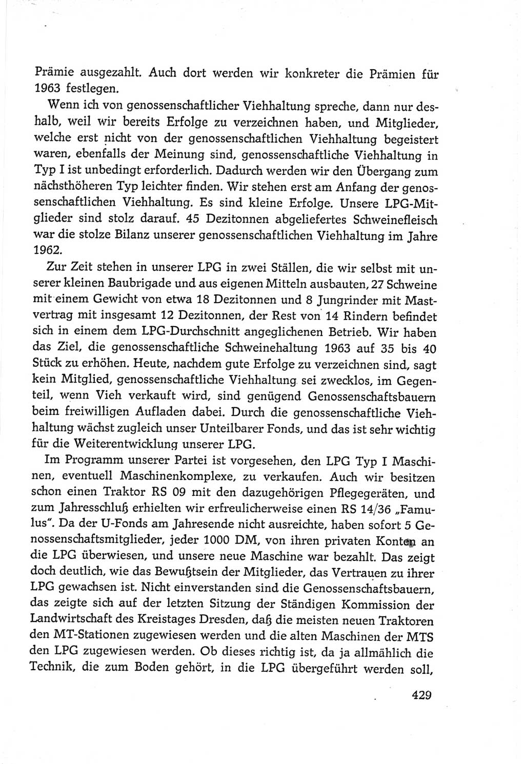 Protokoll der Verhandlungen des Ⅵ. Parteitages der Sozialistischen Einheitspartei Deutschlands (SED) [Deutsche Demokratische Republik (DDR)] 1963, Band Ⅲ, Seite 429 (Prot. Verh. Ⅵ. PT SED DDR 1963, Bd. Ⅲ, S. 429)
