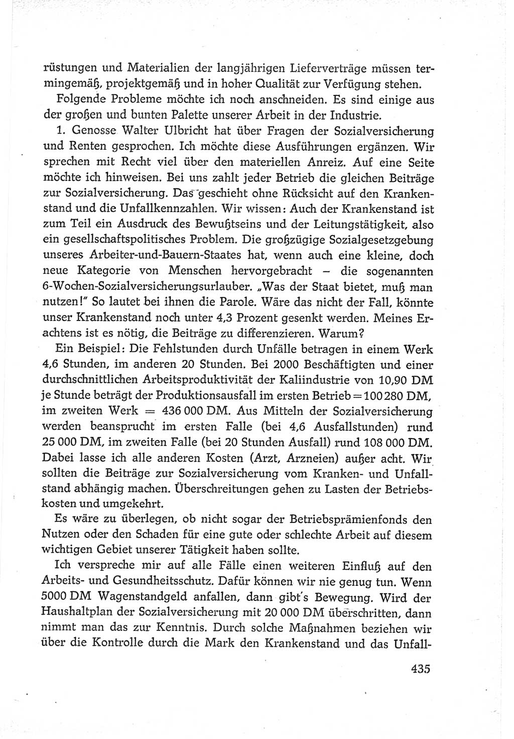 Protokoll der Verhandlungen des Ⅵ. Parteitages der Sozialistischen Einheitspartei Deutschlands (SED) [Deutsche Demokratische Republik (DDR)] 1963, Band Ⅲ, Seite 435 (Prot. Verh. Ⅵ. PT SED DDR 1963, Bd. Ⅲ, S. 435)