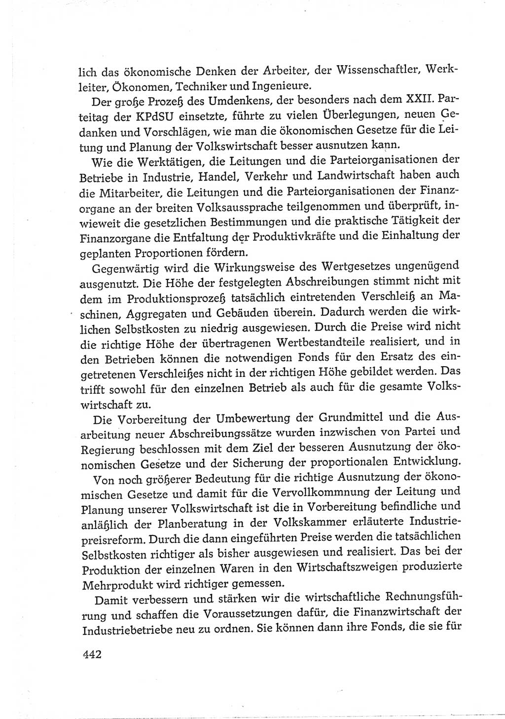 Protokoll der Verhandlungen des Ⅵ. Parteitages der Sozialistischen Einheitspartei Deutschlands (SED) [Deutsche Demokratische Republik (DDR)] 1963, Band Ⅲ, Seite 442 (Prot. Verh. Ⅵ. PT SED DDR 1963, Bd. Ⅲ, S. 442)