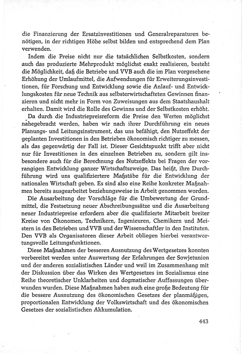 Protokoll der Verhandlungen des Ⅵ. Parteitages der Sozialistischen Einheitspartei Deutschlands (SED) [Deutsche Demokratische Republik (DDR)] 1963, Band Ⅲ, Seite 443 (Prot. Verh. Ⅵ. PT SED DDR 1963, Bd. Ⅲ, S. 443)