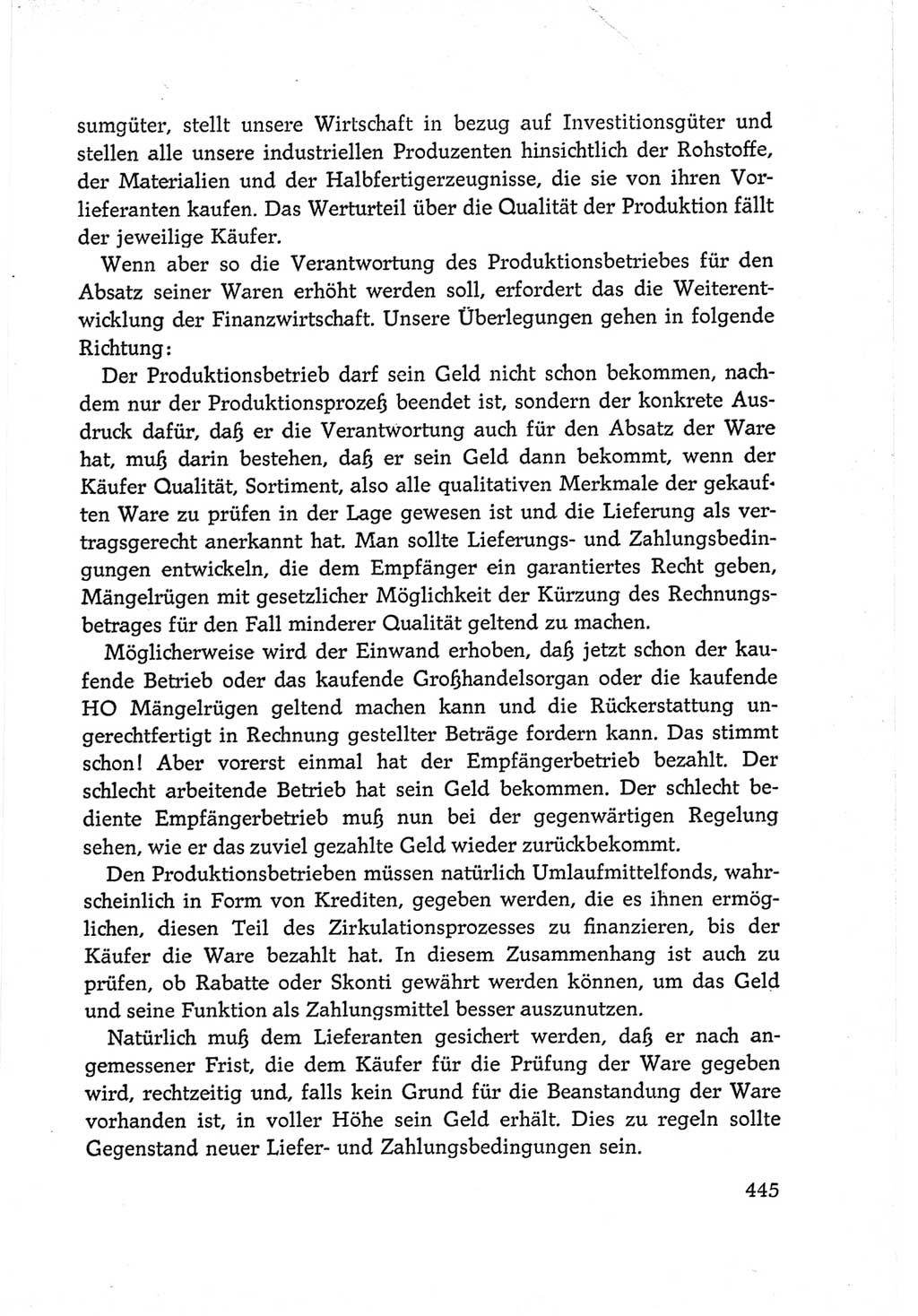 Protokoll der Verhandlungen des Ⅵ. Parteitages der Sozialistischen Einheitspartei Deutschlands (SED) [Deutsche Demokratische Republik (DDR)] 1963, Band Ⅲ, Seite 445 (Prot. Verh. Ⅵ. PT SED DDR 1963, Bd. Ⅲ, S. 445)