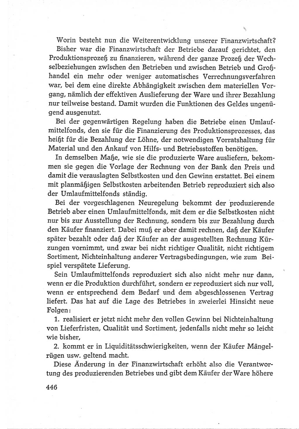 Protokoll der Verhandlungen des Ⅵ. Parteitages der Sozialistischen Einheitspartei Deutschlands (SED) [Deutsche Demokratische Republik (DDR)] 1963, Band Ⅲ, Seite 446 (Prot. Verh. Ⅵ. PT SED DDR 1963, Bd. Ⅲ, S. 446)