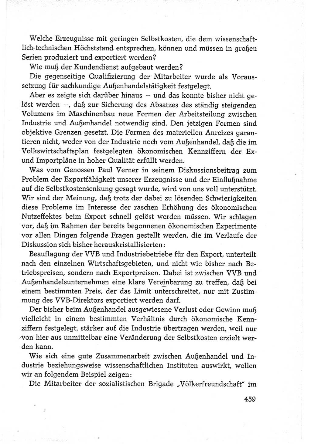 Protokoll der Verhandlungen des Ⅵ. Parteitages der Sozialistischen Einheitspartei Deutschlands (SED) [Deutsche Demokratische Republik (DDR)] 1963, Band Ⅲ, Seite 459 (Prot. Verh. Ⅵ. PT SED DDR 1963, Bd. Ⅲ, S. 459)