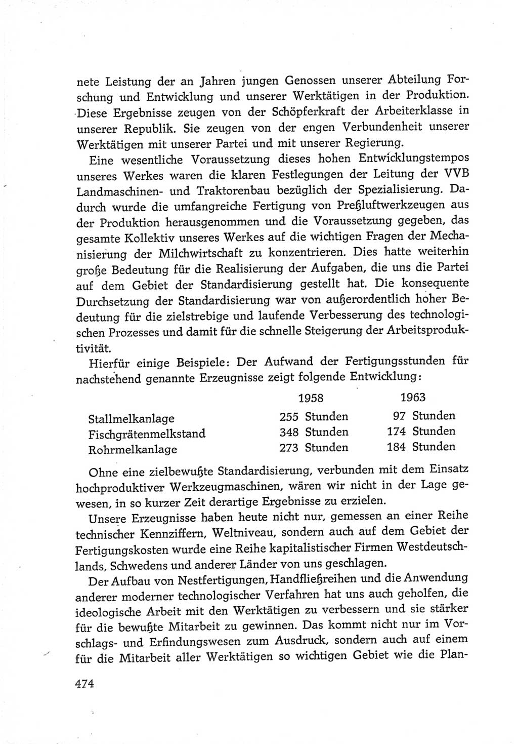 Protokoll der Verhandlungen des Ⅵ. Parteitages der Sozialistischen Einheitspartei Deutschlands (SED) [Deutsche Demokratische Republik (DDR)] 1963, Band Ⅲ, Seite 474 (Prot. Verh. Ⅵ. PT SED DDR 1963, Bd. Ⅲ, S. 474)