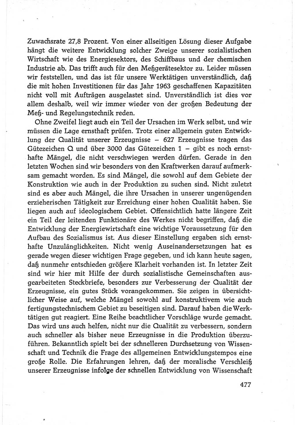 Protokoll der Verhandlungen des Ⅵ. Parteitages der Sozialistischen Einheitspartei Deutschlands (SED) [Deutsche Demokratische Republik (DDR)] 1963, Band Ⅲ, Seite 477 (Prot. Verh. Ⅵ. PT SED DDR 1963, Bd. Ⅲ, S. 477)
