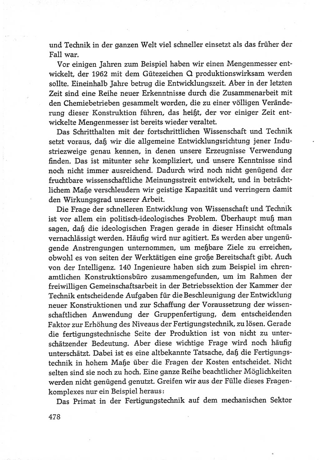 Protokoll der Verhandlungen des Ⅵ. Parteitages der Sozialistischen Einheitspartei Deutschlands (SED) [Deutsche Demokratische Republik (DDR)] 1963, Band Ⅲ, Seite 478 (Prot. Verh. Ⅵ. PT SED DDR 1963, Bd. Ⅲ, S. 478)