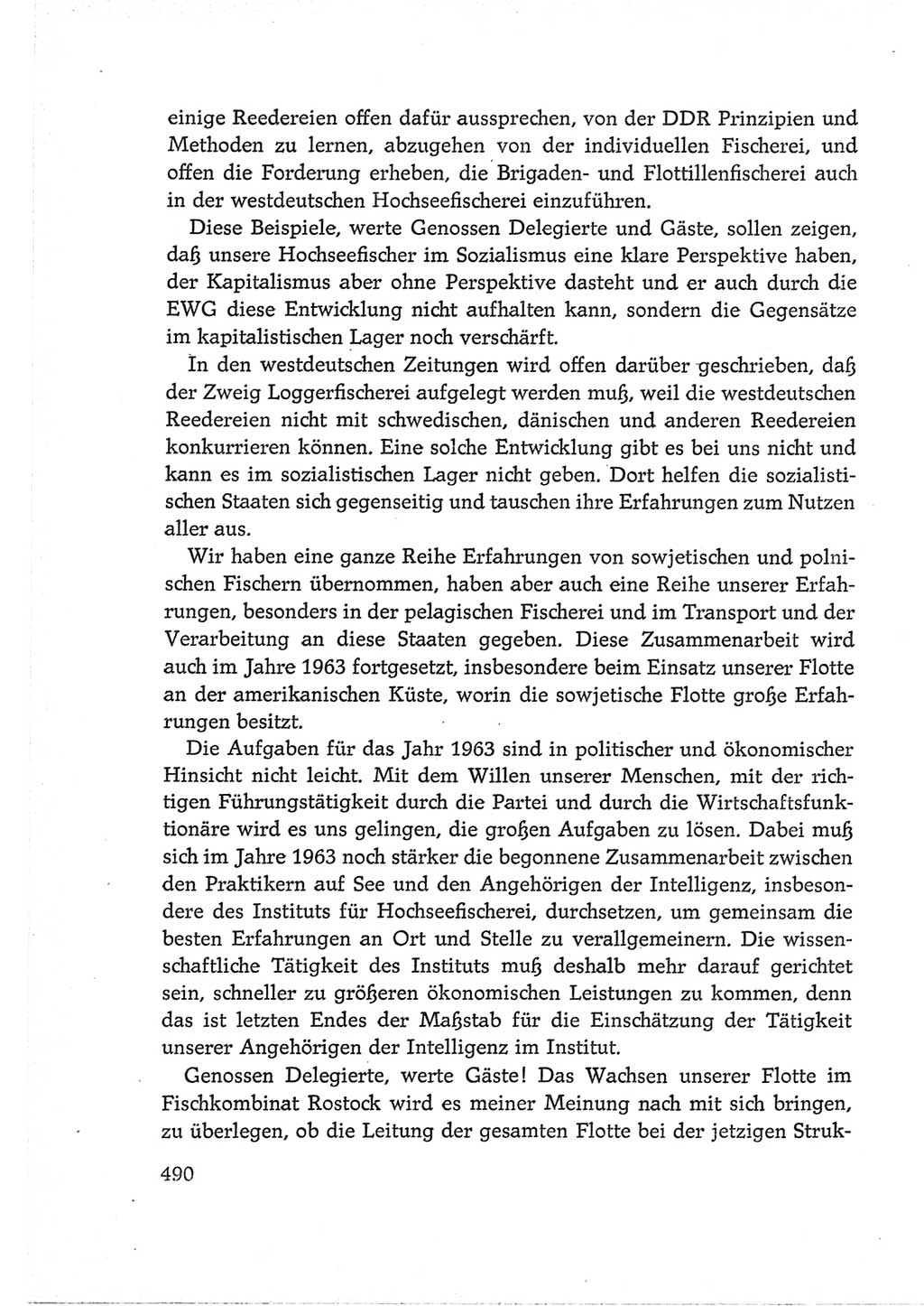 Protokoll der Verhandlungen des Ⅵ. Parteitages der Sozialistischen Einheitspartei Deutschlands (SED) [Deutsche Demokratische Republik (DDR)] 1963, Band Ⅲ, Seite 490 (Prot. Verh. Ⅵ. PT SED DDR 1963, Bd. Ⅲ, S. 490)