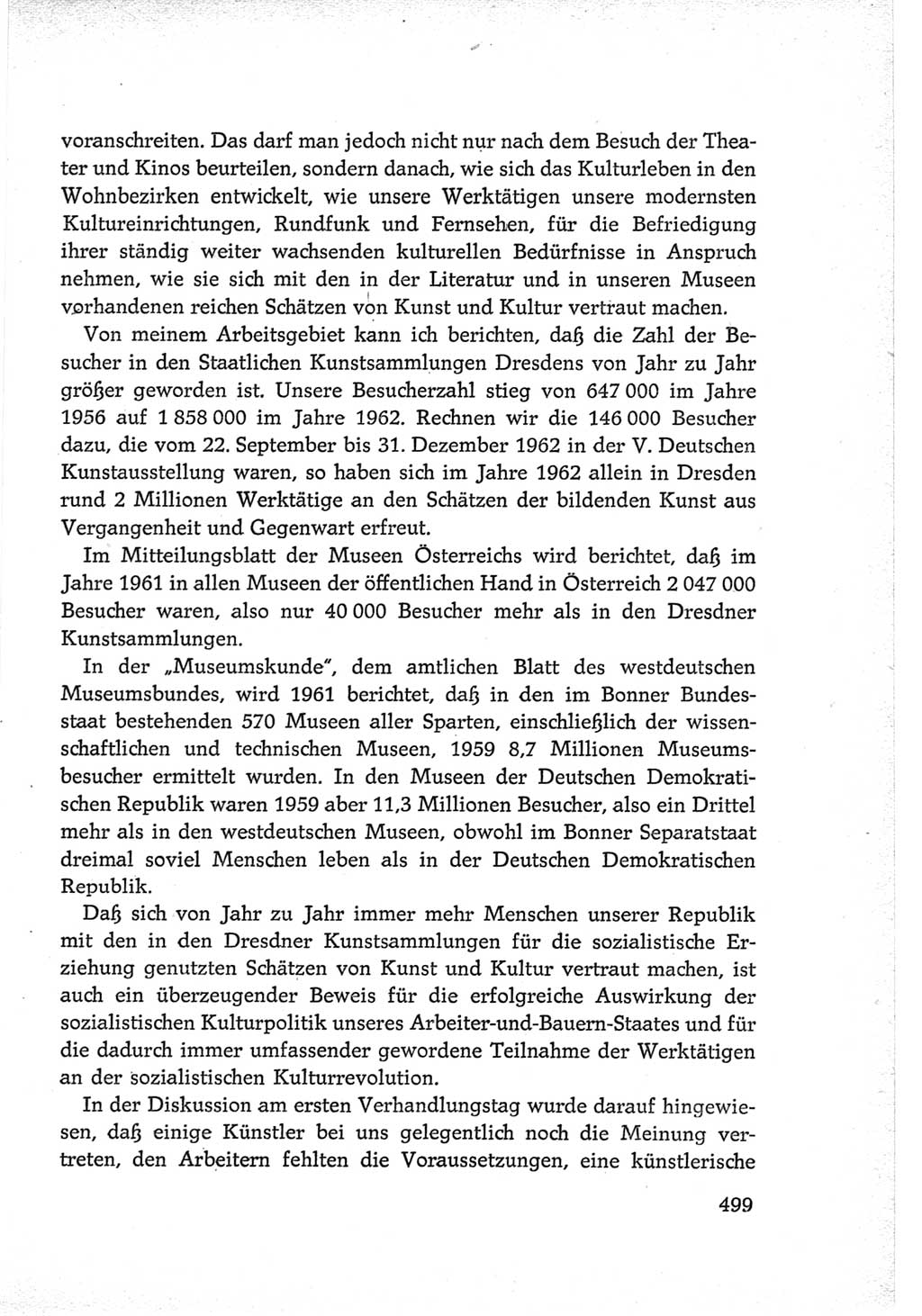 Protokoll der Verhandlungen des Ⅵ. Parteitages der Sozialistischen Einheitspartei Deutschlands (SED) [Deutsche Demokratische Republik (DDR)] 1963, Band Ⅲ, Seite 499 (Prot. Verh. Ⅵ. PT SED DDR 1963, Bd. Ⅲ, S. 499)
