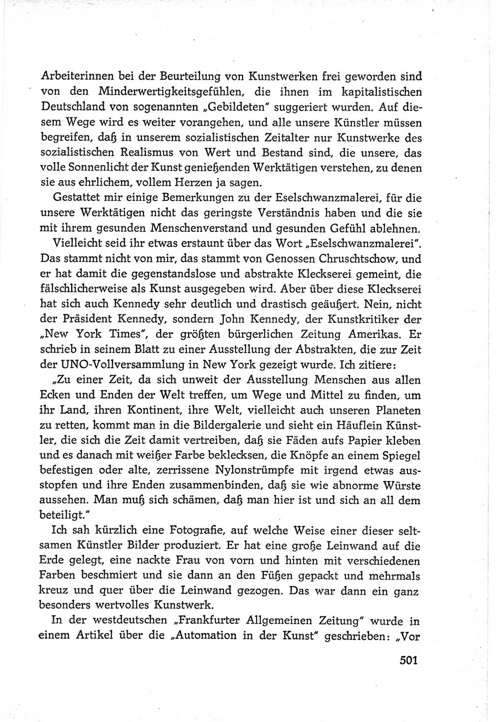 Protokoll der Verhandlungen des Ⅵ. Parteitages der Sozialistischen Einheitspartei Deutschlands (SED) [Deutsche Demokratische Republik (DDR)] 1963, Band Ⅲ, Seite 501 (Prot. Verh. Ⅵ. PT SED DDR 1963, Bd. Ⅲ, S. 501)