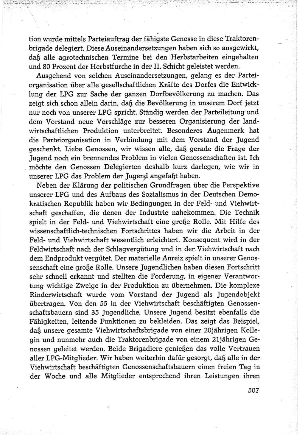 Protokoll der Verhandlungen des Ⅵ. Parteitages der Sozialistischen Einheitspartei Deutschlands (SED) [Deutsche Demokratische Republik (DDR)] 1963, Band Ⅲ, Seite 507 (Prot. Verh. Ⅵ. PT SED DDR 1963, Bd. Ⅲ, S. 507)