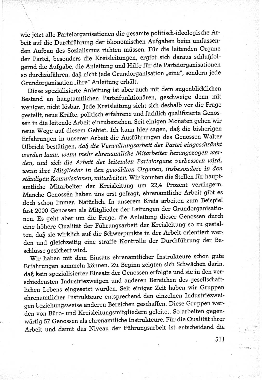 Protokoll der Verhandlungen des Ⅵ. Parteitages der Sozialistischen Einheitspartei Deutschlands (SED) [Deutsche Demokratische Republik (DDR)] 1963, Band Ⅲ, Seite 511 (Prot. Verh. Ⅵ. PT SED DDR 1963, Bd. Ⅲ, S. 511)