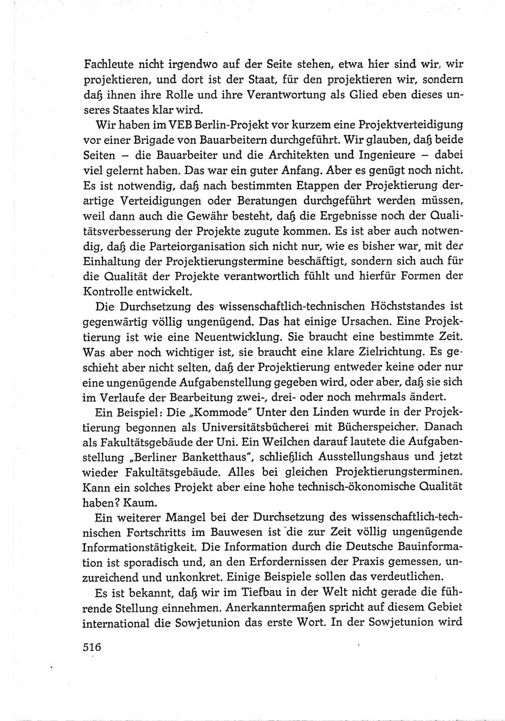Protokoll der Verhandlungen des Ⅵ. Parteitages der Sozialistischen Einheitspartei Deutschlands (SED) [Deutsche Demokratische Republik (DDR)] 1963, Band Ⅲ, Seite 516 (Prot. Verh. Ⅵ. PT SED DDR 1963, Bd. Ⅲ, S. 516)