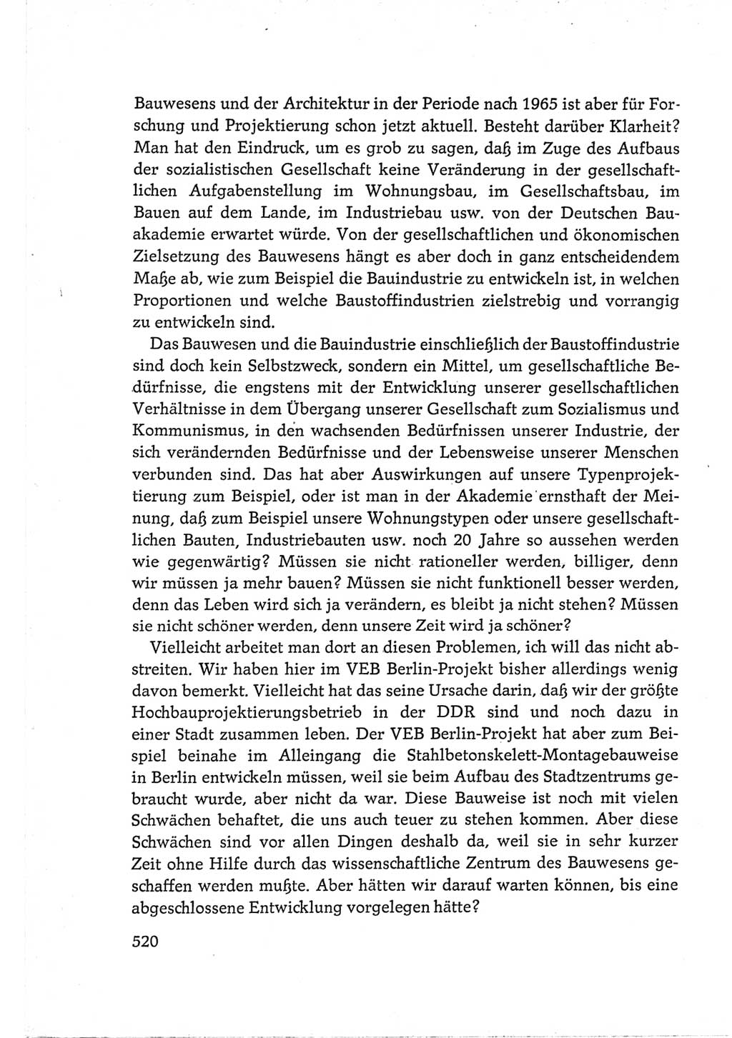 Protokoll der Verhandlungen des Ⅵ. Parteitages der Sozialistischen Einheitspartei Deutschlands (SED) [Deutsche Demokratische Republik (DDR)] 1963, Band Ⅲ, Seite 520 (Prot. Verh. Ⅵ. PT SED DDR 1963, Bd. Ⅲ, S. 520)