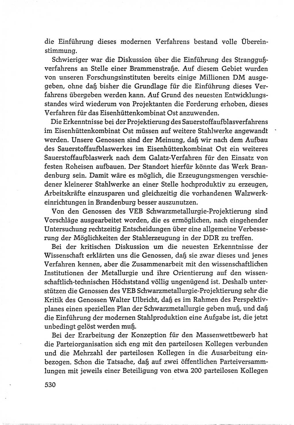 Protokoll der Verhandlungen des Ⅵ. Parteitages der Sozialistischen Einheitspartei Deutschlands (SED) [Deutsche Demokratische Republik (DDR)] 1963, Band Ⅲ, Seite 530 (Prot. Verh. Ⅵ. PT SED DDR 1963, Bd. Ⅲ, S. 530)