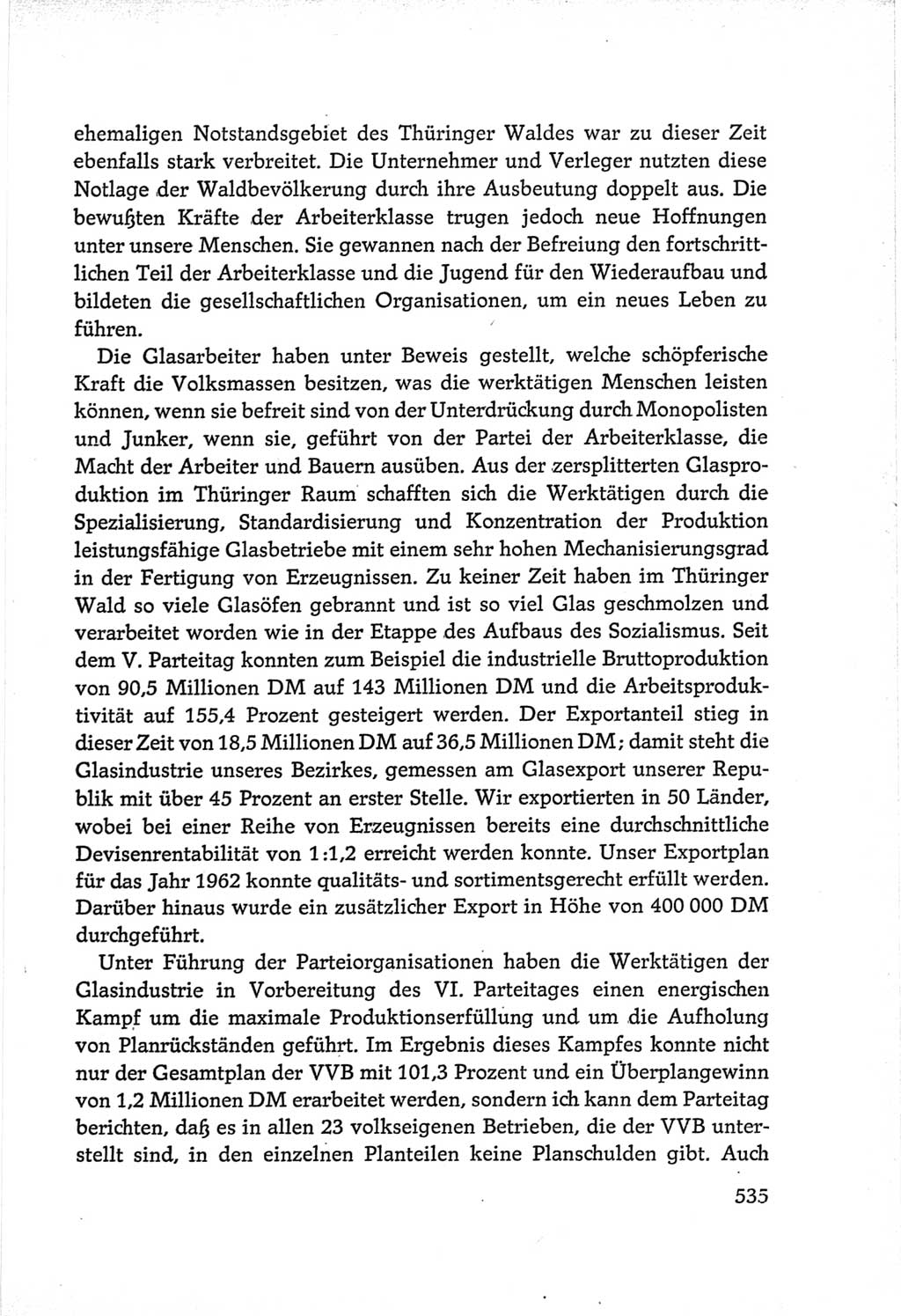Protokoll der Verhandlungen des Ⅵ. Parteitages der Sozialistischen Einheitspartei Deutschlands (SED) [Deutsche Demokratische Republik (DDR)] 1963, Band Ⅲ, Seite 535 (Prot. Verh. Ⅵ. PT SED DDR 1963, Bd. Ⅲ, S. 535)