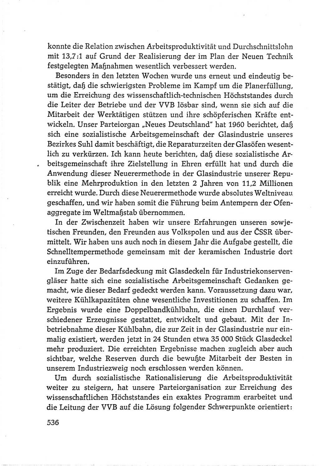 Protokoll der Verhandlungen des Ⅵ. Parteitages der Sozialistischen Einheitspartei Deutschlands (SED) [Deutsche Demokratische Republik (DDR)] 1963, Band Ⅲ, Seite 536 (Prot. Verh. Ⅵ. PT SED DDR 1963, Bd. Ⅲ, S. 536)