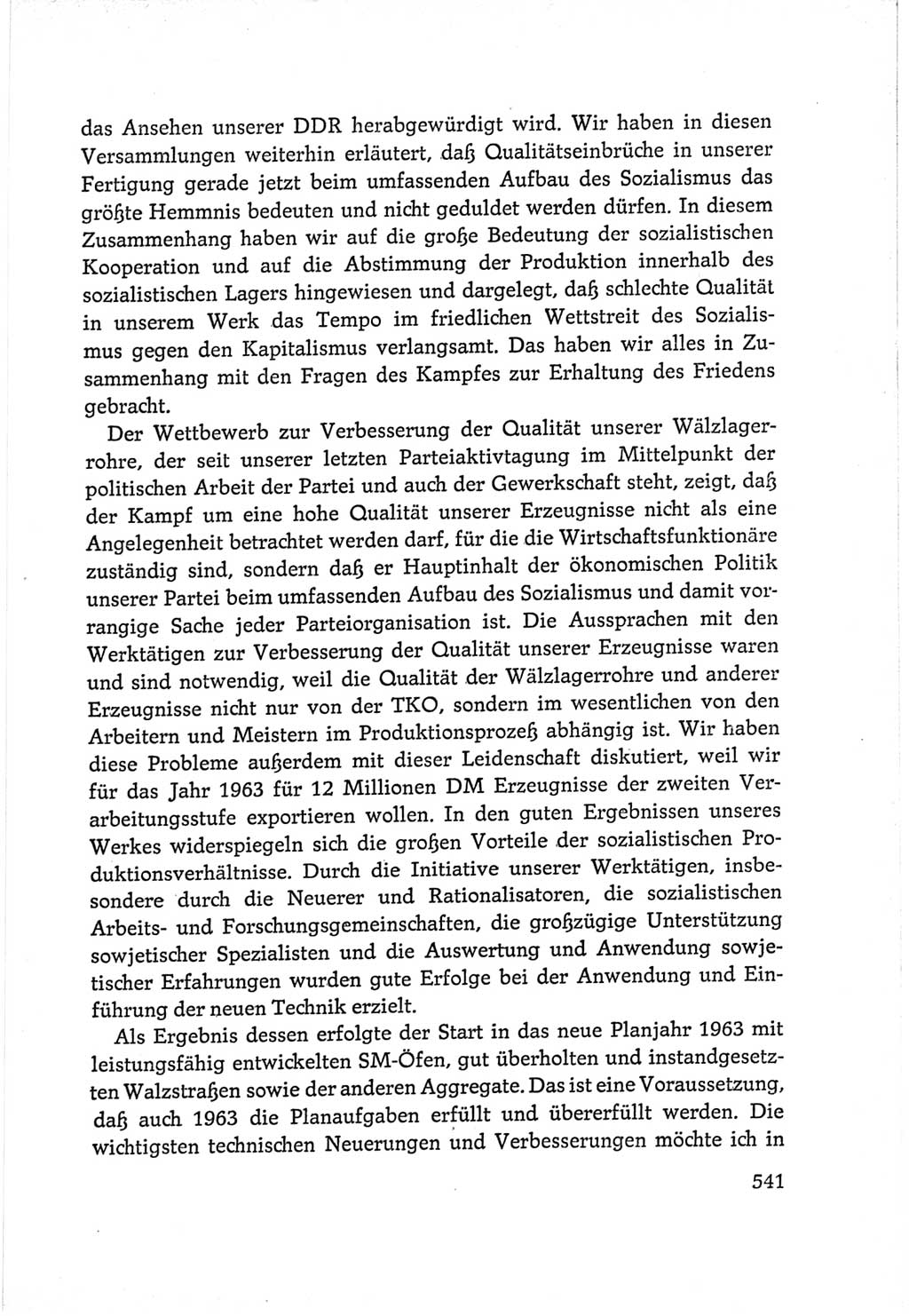 Protokoll der Verhandlungen des Ⅵ. Parteitages der Sozialistischen Einheitspartei Deutschlands (SED) [Deutsche Demokratische Republik (DDR)] 1963, Band Ⅲ, Seite 541 (Prot. Verh. Ⅵ. PT SED DDR 1963, Bd. Ⅲ, S. 541)