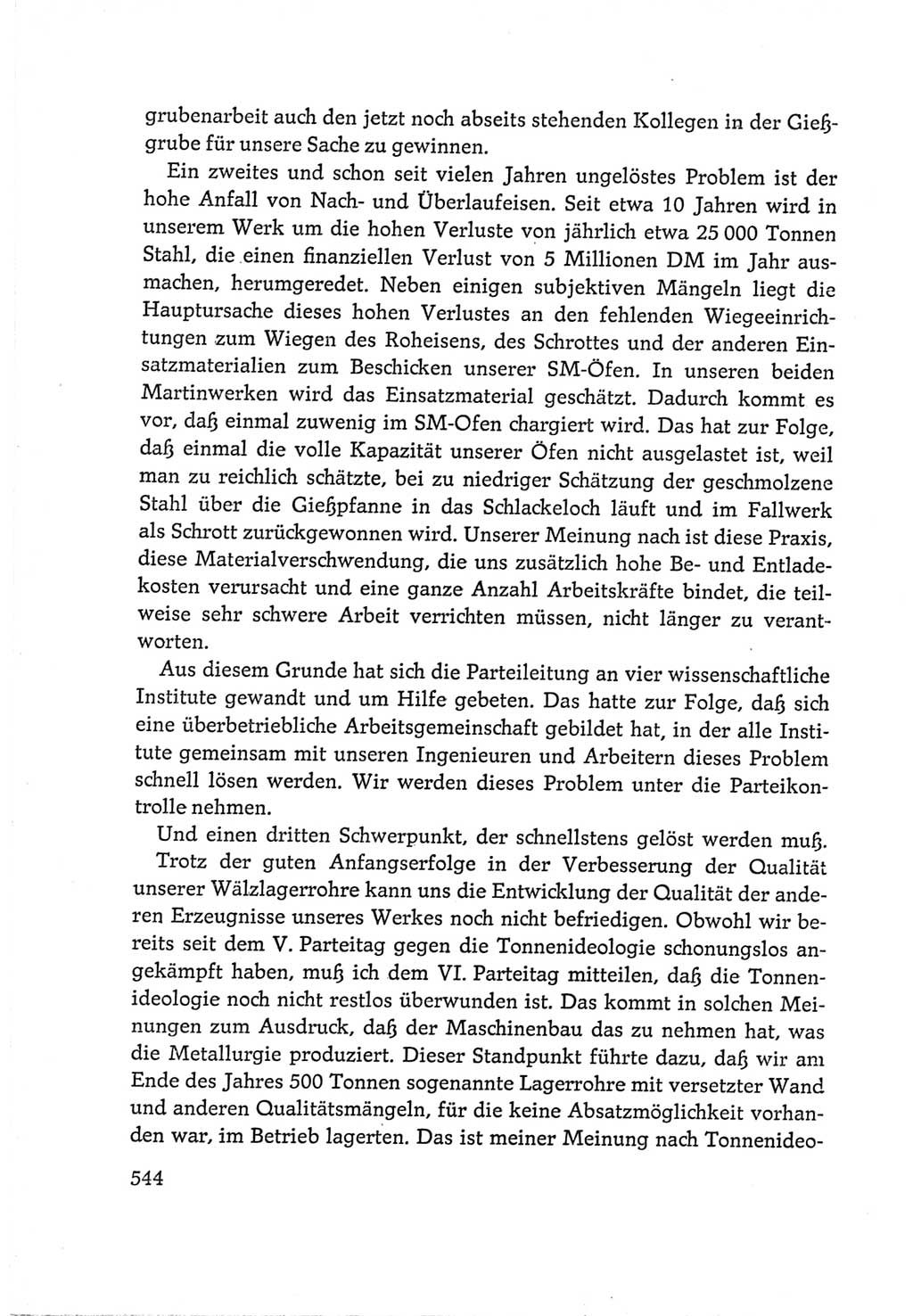 Protokoll der Verhandlungen des Ⅵ. Parteitages der Sozialistischen Einheitspartei Deutschlands (SED) [Deutsche Demokratische Republik (DDR)] 1963, Band Ⅲ, Seite 544 (Prot. Verh. Ⅵ. PT SED DDR 1963, Bd. Ⅲ, S. 544)