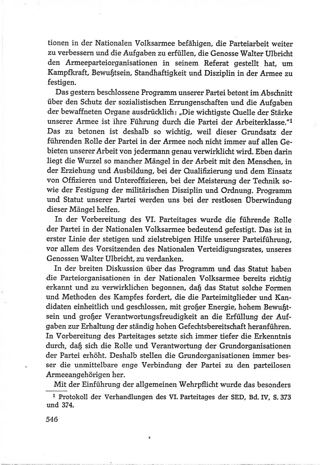 Protokoll der Verhandlungen des Ⅵ. Parteitages der Sozialistischen Einheitspartei Deutschlands (SED) [Deutsche Demokratische Republik (DDR)] 1963, Band Ⅲ, Seite 546 (Prot. Verh. Ⅵ. PT SED DDR 1963, Bd. Ⅲ, S. 546)