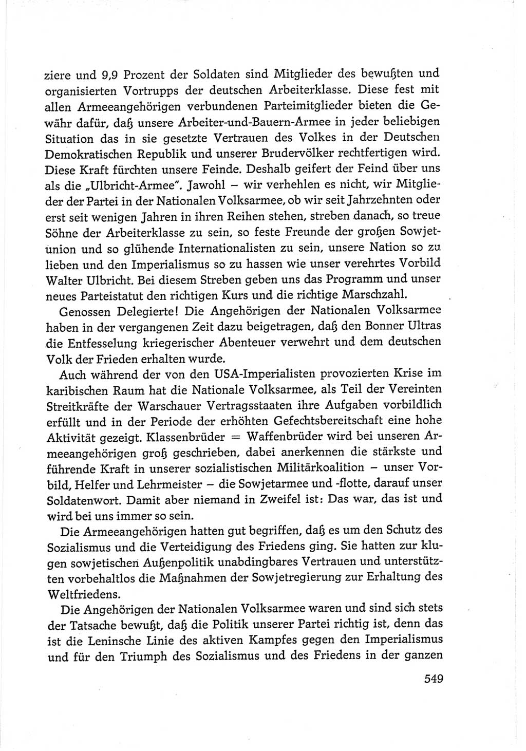 Protokoll der Verhandlungen des Ⅵ. Parteitages der Sozialistischen Einheitspartei Deutschlands (SED) [Deutsche Demokratische Republik (DDR)] 1963, Band Ⅲ, Seite 549 (Prot. Verh. Ⅵ. PT SED DDR 1963, Bd. Ⅲ, S. 549)