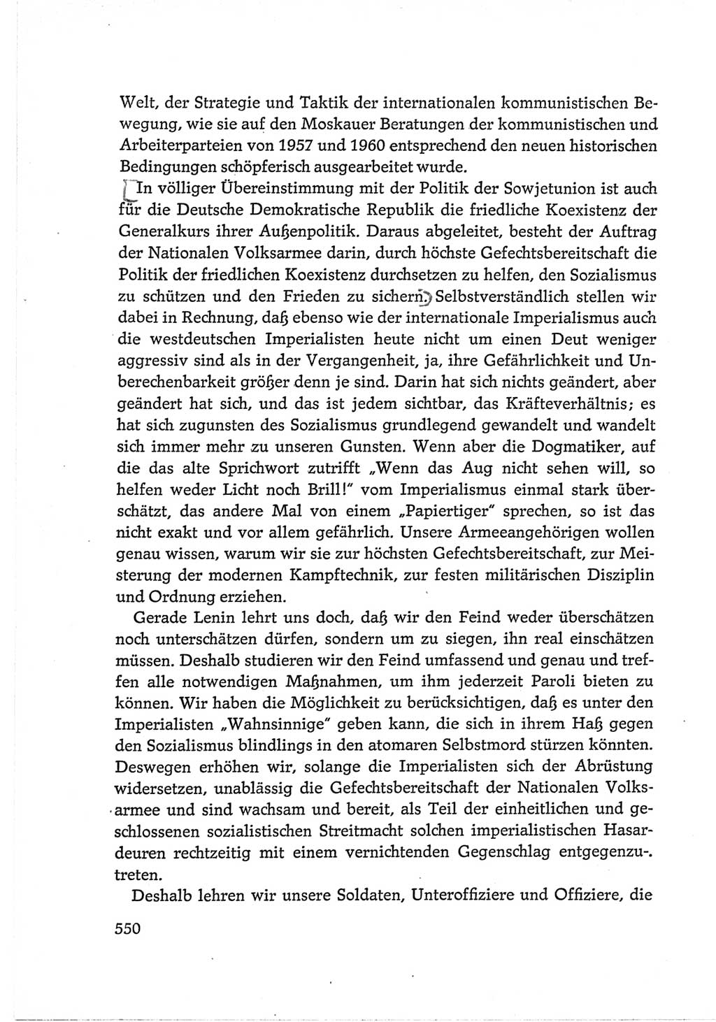 Protokoll der Verhandlungen des Ⅵ. Parteitages der Sozialistischen Einheitspartei Deutschlands (SED) [Deutsche Demokratische Republik (DDR)] 1963, Band Ⅲ, Seite 550 (Prot. Verh. Ⅵ. PT SED DDR 1963, Bd. Ⅲ, S. 550)