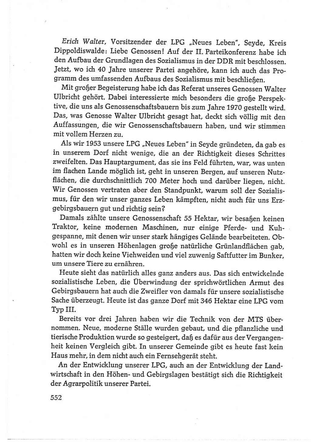 Protokoll der Verhandlungen des Ⅵ. Parteitages der Sozialistischen Einheitspartei Deutschlands (SED) [Deutsche Demokratische Republik (DDR)] 1963, Band Ⅲ, Seite 552 (Prot. Verh. Ⅵ. PT SED DDR 1963, Bd. Ⅲ, S. 552)