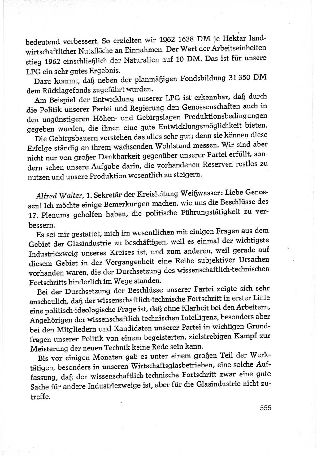 Protokoll der Verhandlungen des Ⅵ. Parteitages der Sozialistischen Einheitspartei Deutschlands (SED) [Deutsche Demokratische Republik (DDR)] 1963, Band Ⅲ, Seite 555 (Prot. Verh. Ⅵ. PT SED DDR 1963, Bd. Ⅲ, S. 555)