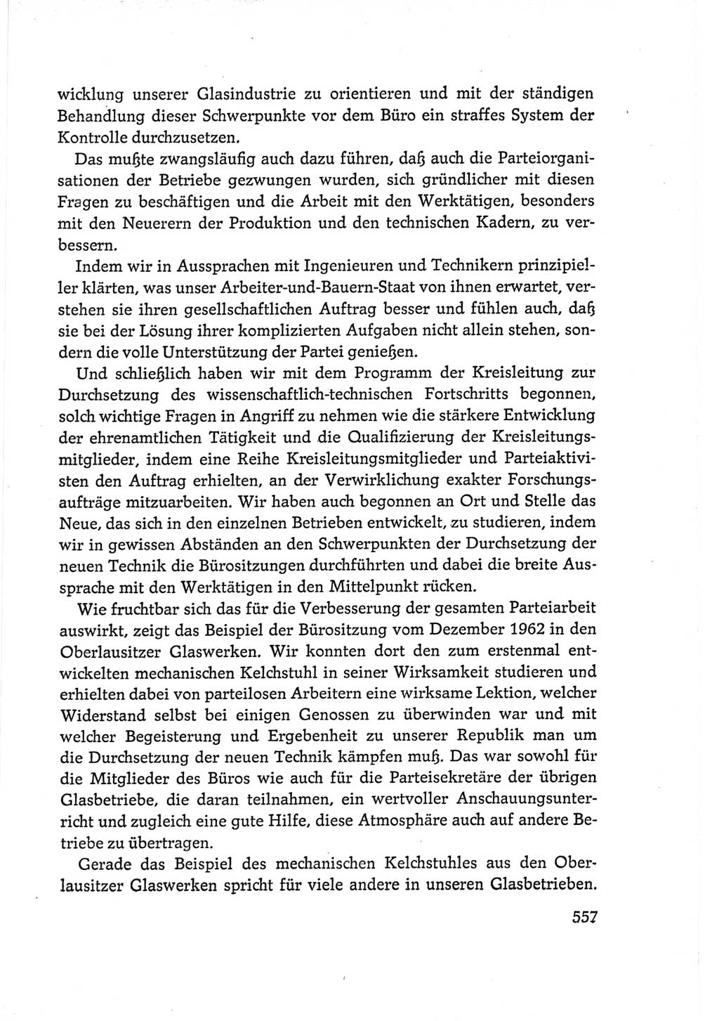 Protokoll der Verhandlungen des Ⅵ. Parteitages der Sozialistischen Einheitspartei Deutschlands (SED) [Deutsche Demokratische Republik (DDR)] 1963, Band Ⅲ, Seite 557 (Prot. Verh. Ⅵ. PT SED DDR 1963, Bd. Ⅲ, S. 557)