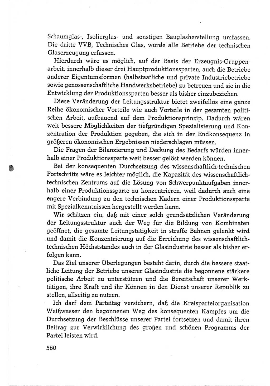 Protokoll der Verhandlungen des Ⅵ. Parteitages der Sozialistischen Einheitspartei Deutschlands (SED) [Deutsche Demokratische Republik (DDR)] 1963, Band Ⅲ, Seite 560 (Prot. Verh. Ⅵ. PT SED DDR 1963, Bd. Ⅲ, S. 560)