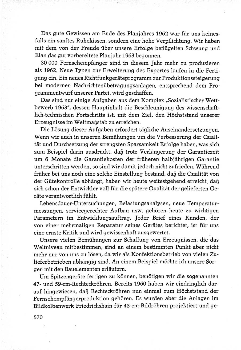 Protokoll der Verhandlungen des Ⅵ. Parteitages der Sozialistischen Einheitspartei Deutschlands (SED) [Deutsche Demokratische Republik (DDR)] 1963, Band Ⅲ, Seite 570 (Prot. Verh. Ⅵ. PT SED DDR 1963, Bd. Ⅲ, S. 570)